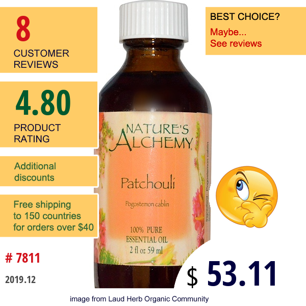 Nature'S Alchemy, Patchouli, Essential Oil, 2 Fl Oz (59 Ml)  