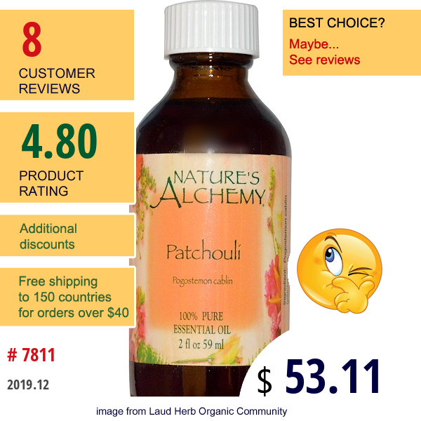 Nature'S Alchemy, Patchouli, Essential Oil, 2 Fl Oz (59 Ml) Nature'S Alchemy, Patchouli, Essential Oil, 2 Fl Oz (59 Ml)