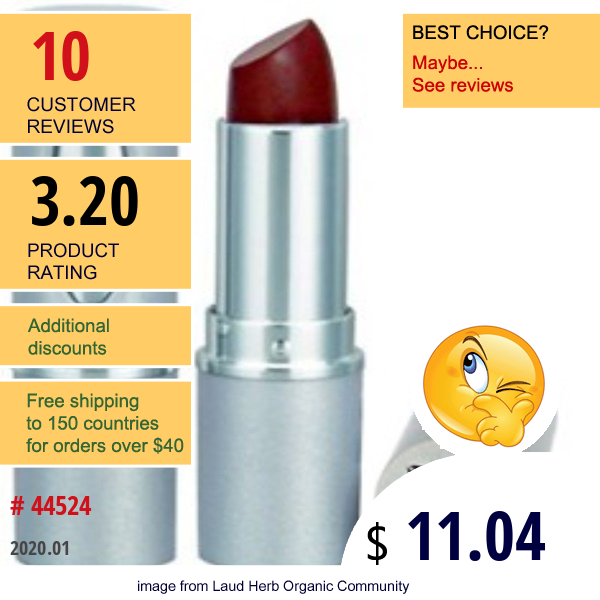 Honeybee Gardens, Truly Natural Lipstick, Superstitious, 0.13 Oz (3.7 G)  