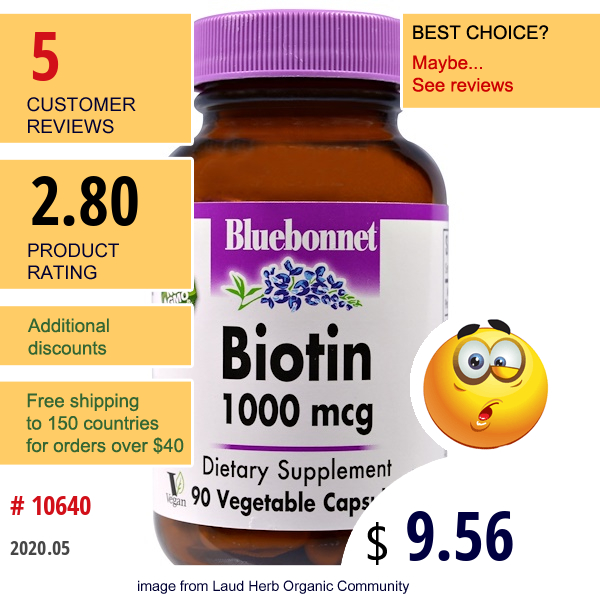 Bluebonnet Nutrition, Biotin, 1,000 Mcg, 90 Veggie Caps  