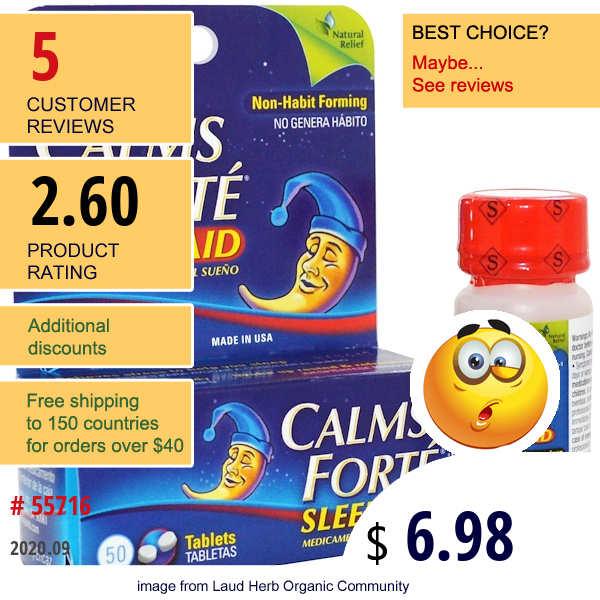 Hyland'S, Calms Forte, Sleep Aid, 50 Tablets  