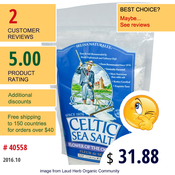 Celtic Sea Salt, Flower Of The Ocean, 1 Lb (454 G)