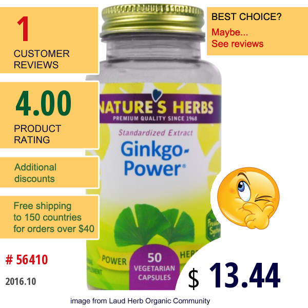 Natures Herbs, Gingko-Power, 50 Veggie Caps Natures Herbs, Gingko-Power, 50 Veggie Caps