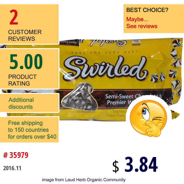 Nestle Toll House, Swirled, Semi-Sweet Chocolate & Premier White Morsels, 10 Oz (283.4 G)  