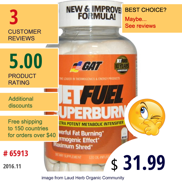 Gat, Jetfuel Superburn, 120 Oil Infused Capsules