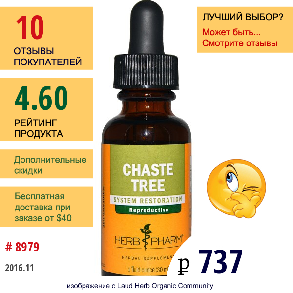 Herb Pharm, Витекс Священный, 1 Жидкая Унция (30 Мл)