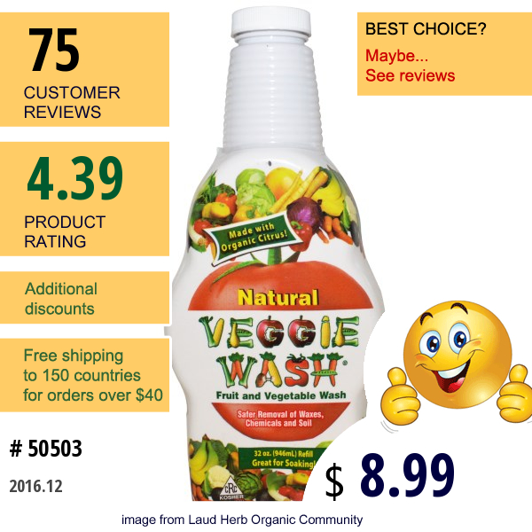 Veggie Wash, Fruit And Vegetable Wash, 32 Oz (946 Ml)
