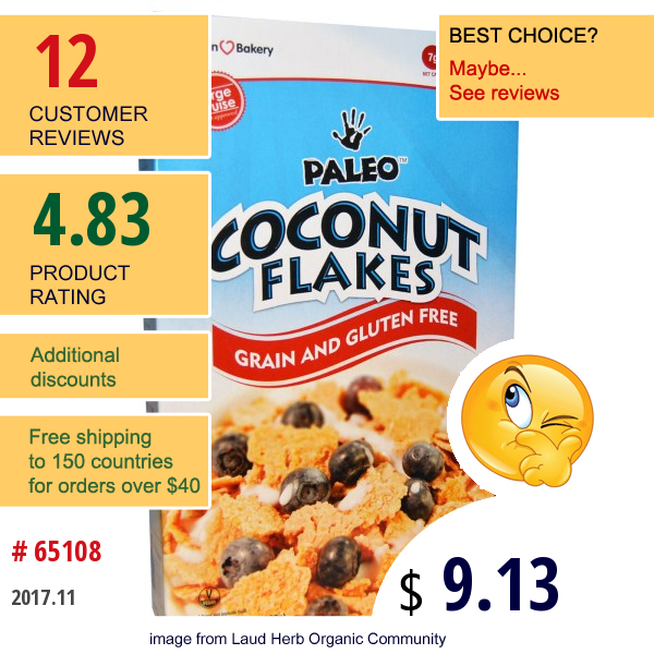 The Julian Bakery, Paleo Coconut Flakes, 10.5 Oz (300 G)  