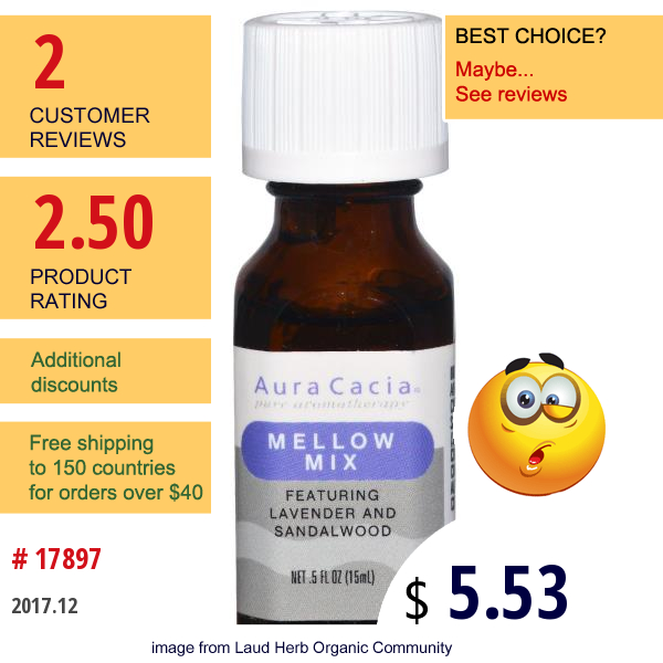 Aura Cacia, Mellow Mix, .5 Fl Oz (15 Ml)  