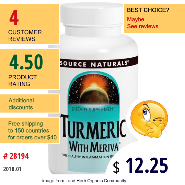 Source Naturals, Meriva Turmeric Complex, 500 Mg, 30 Capsules