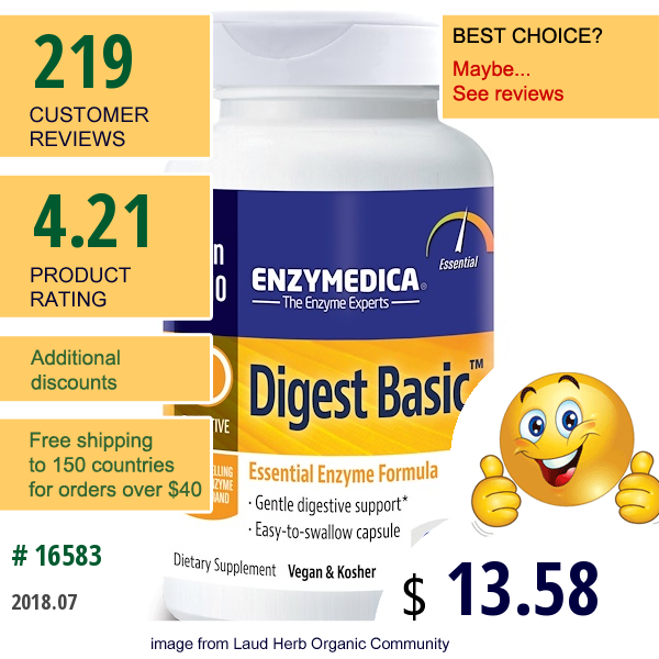 Enzymedica, Digest Basic, Essential Enzyme Formula, 90 Capsules