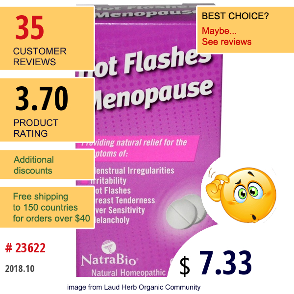 Natrabio, Hot Flashes Menopause, 60 Tablets