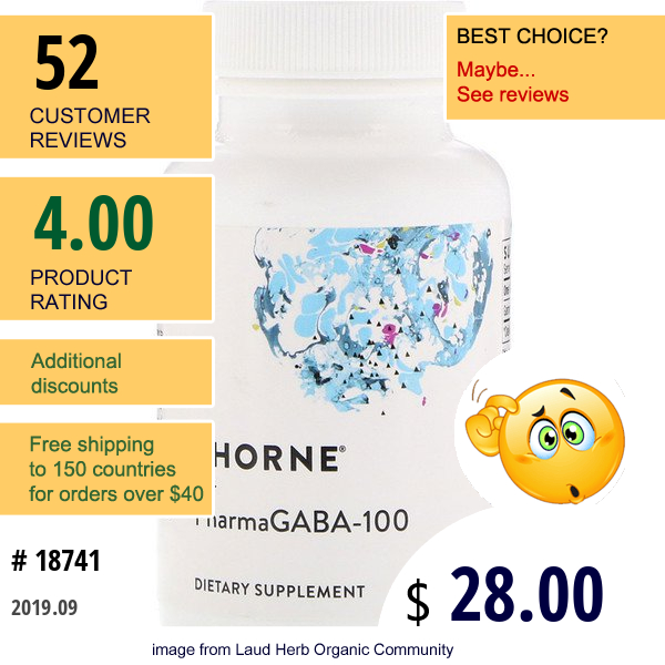 Thorne Research, Pharmagaba-100, 60 Capsules