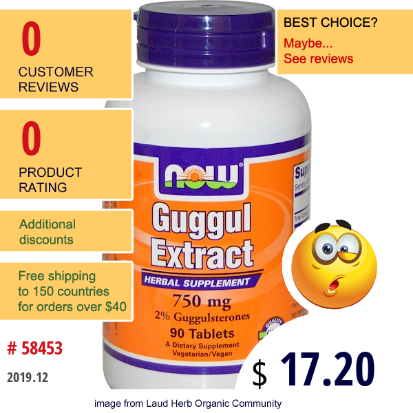 Now Foods, Guggul Extract, 750 Mg, 90 Tablets  