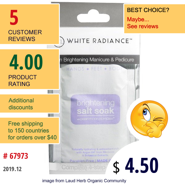 Petal Fresh, White Radiance, Hands, Feet And Body, Brightening Salt Soak, 4 Piece Kit  