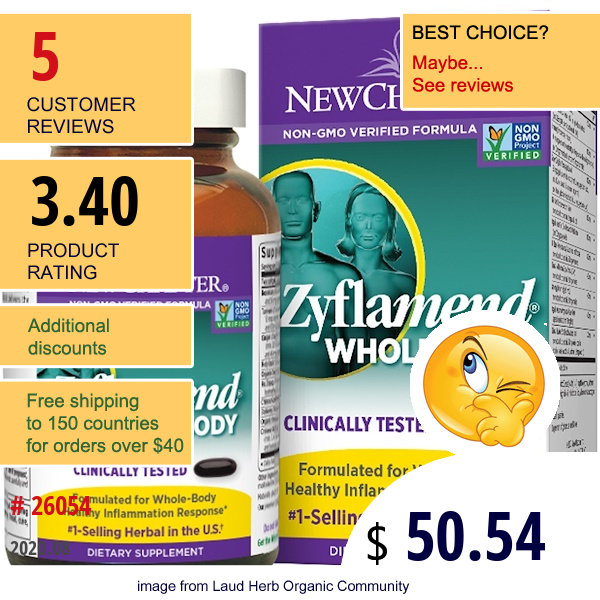 New Chapter, Zyflamend Whole Body, 144 Softgel  