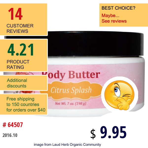 Madre Labs, Body Butter, Citrus Splash, 7 Oz (198 G)