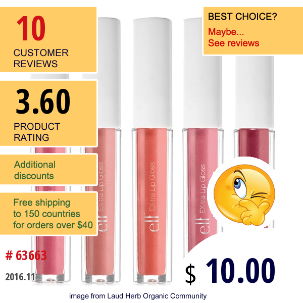 E.l.f. Cosmetics, Mix & Mingle Lip Gloss Set, 5 Lip Glosses, 0.09 Fl Oz (2.6 Ml) Each  