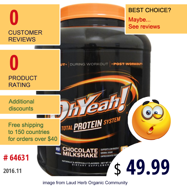 Oh Yeah!, Total Protein System, Chocolate Milkshake, 4 Lbs (1814 G)