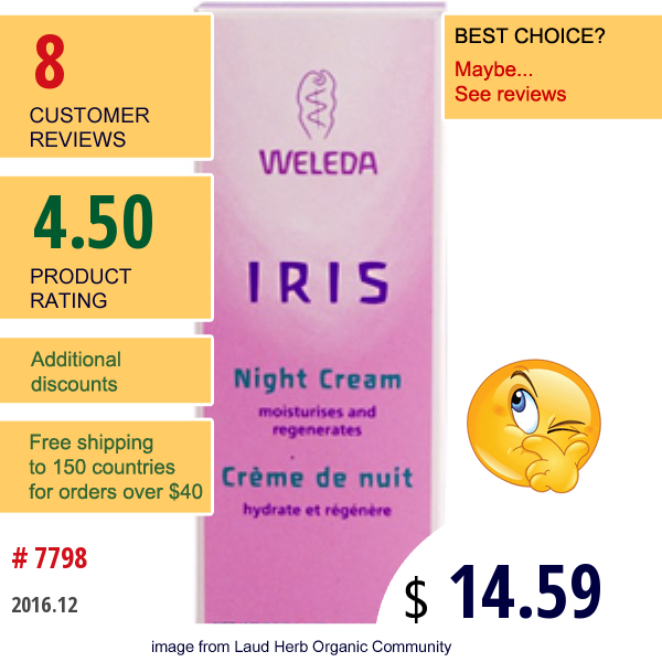 Weleda, Iris, Night Cream, 1.04 Oz. (29.4G)  