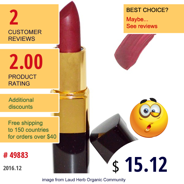 Bee Naturals, Luxury Lipstick, Plum No. 8, 1 Lipstick  