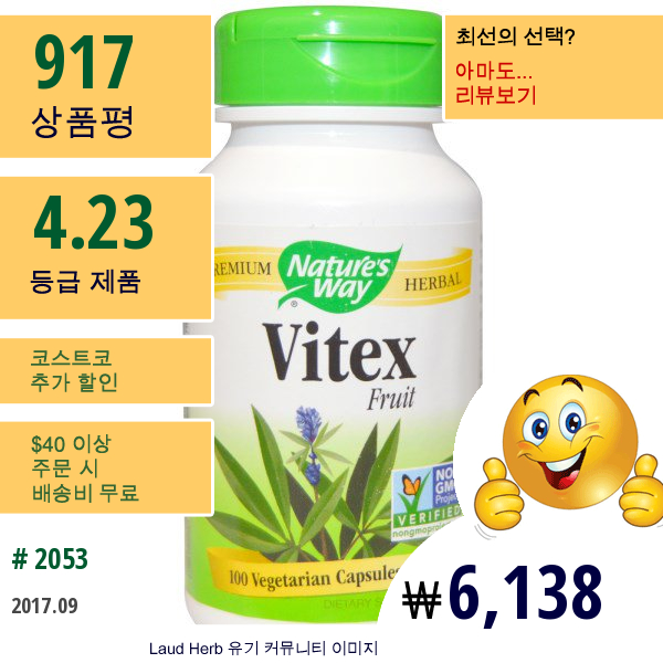 Natures Way, Vitex Fruit, 400Mg, 100 베지캡