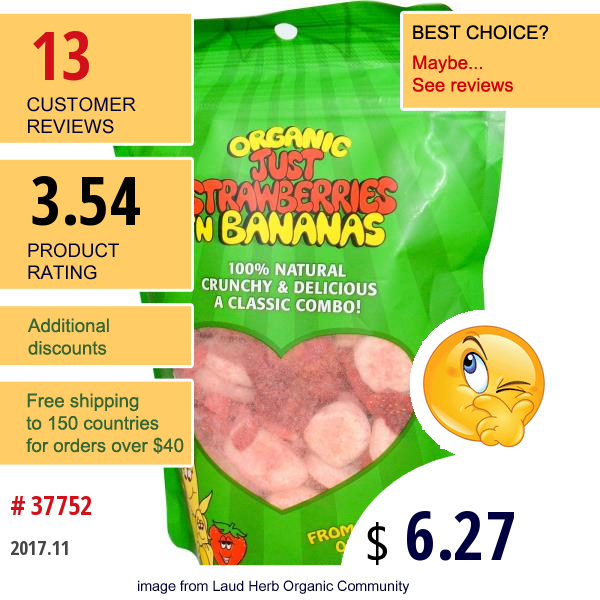 Karens Naturals, Organic Just Strawberries n Bananas, 2 Oz (56 G)