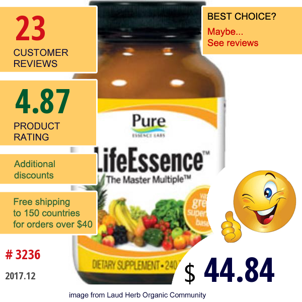Pure Essence, Life Essence, The Master Multiple, 240 Tablets  