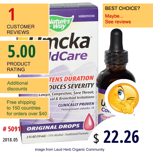 Natures Way, Umcka, Coldcare, Original Drops, 2 Fl Oz (59 Ml)