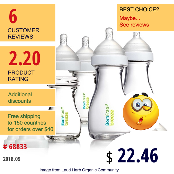 Born Free, Breeze, Baby Bottles, 0M+, 2-5 Oz , 2-9 Oz Bottles