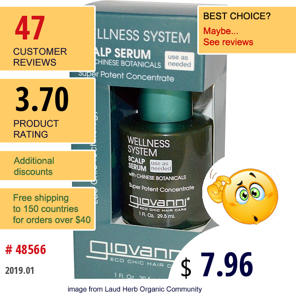 Giovanni, Wellness System, Scalp Serum, 1 Fl Oz (29.5 Ml) Giovanni, Wellness System, Scalp Serum, 1 Fl Oz (29.5 Ml)