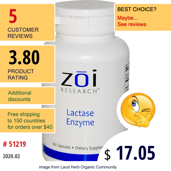 Zoi Research, Lactase Enzyme, 60 Capsules  