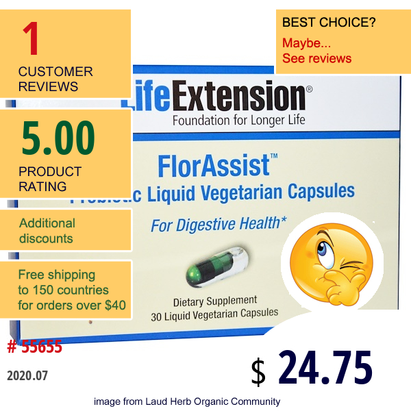 Life Extension, Florassist, 30 Liquid Veggie Caps  