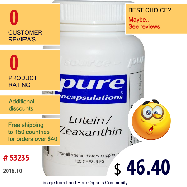 Pure Encapsulations, Lutein / Zeaxanthin, 120 Capsules  