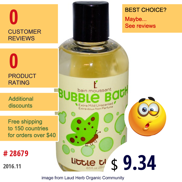 Little Twig, Bubble Bath, Extra Mild Unscented, 8.5 Fl Oz (251 Ml)  