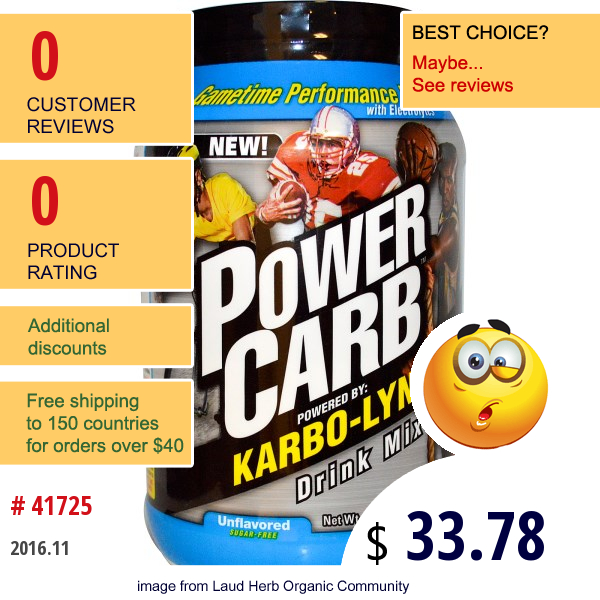 Labrada Nutrition, Power Carb Drink Mix, Unflavored, 2.2 Lbs (998 G)  