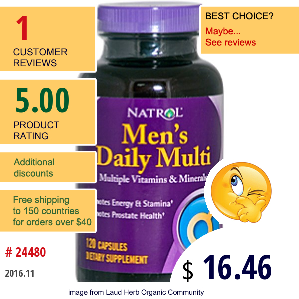 Natrol, Mens Daily Multi, 120 Capsules  