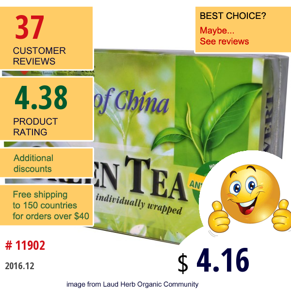 Uncle Lees Tea, Legends Of China, Green Tea, 100 Tea Bags, 5.64 Oz