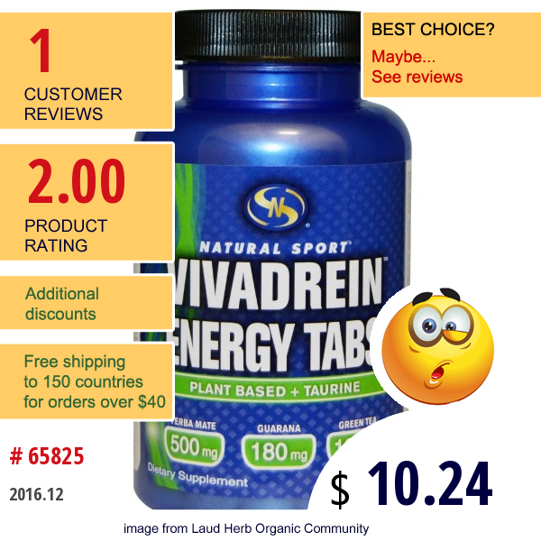 Natural Sport, Vivadrein Energy Tabs, 90 Mini Tablets  