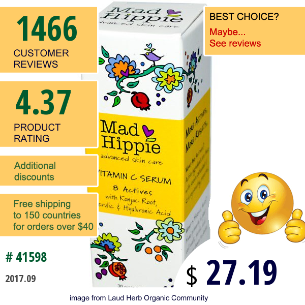 Mad Hippie Skin Care Products, Vitamin C Serum, 8 Actives, 1.02 Fl Oz (30 Ml)