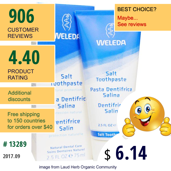 Weleda, Salt Toothpaste, 2.5 Fl Oz (75 Ml)