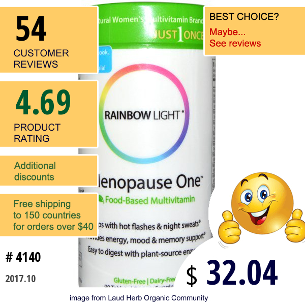 Rainbow Light, Menopause One, Food-Based Multivitamin, 90 Tablets