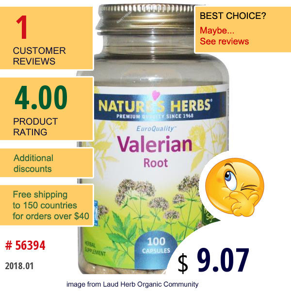 Natures Herbs, Valerian Root, 100 Capsules  