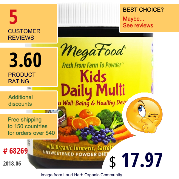 Megafood, Kids Daily Multi, 1.8 Oz (49.8 G)