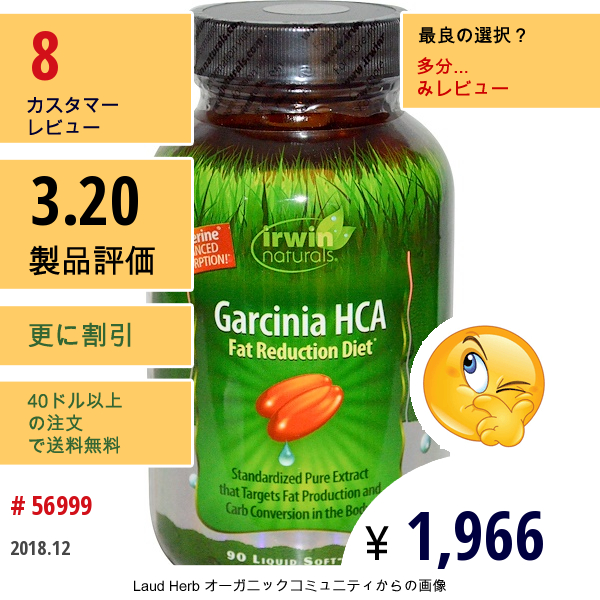 Irwin Naturals, ガルニシア Hca、90リキッドソフトジェル