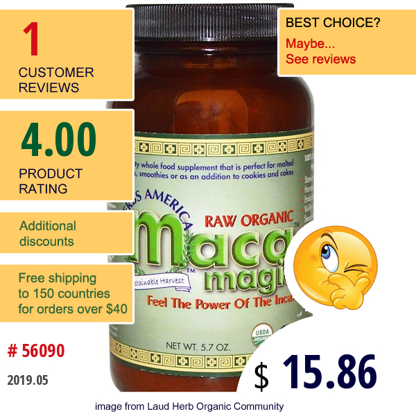 Maca Magic, Herbs America, Raw Organic Maca Magic, 5.7 Oz  