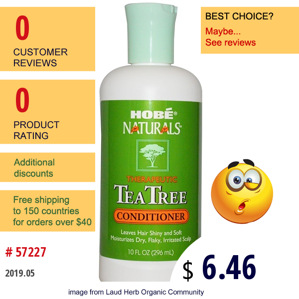 Hobe Labs, Conditioner, Tea Tree, 10 Fl Oz (296 Ml)  