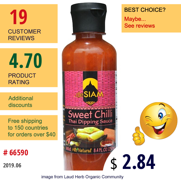 Desiam, Sweet Chili, Thai Dipping Sauce, Mild, 8.4 Fl Oz (250 Ml)  