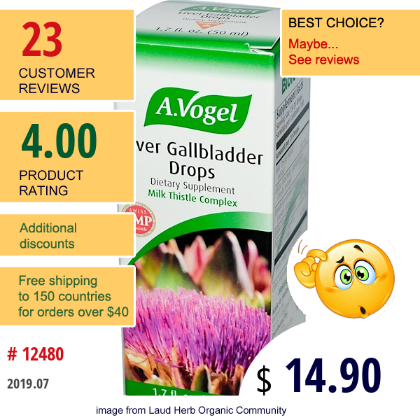 A Vogel, Liver Gallbladder Drops, 1.7 Fl Oz (50 Ml)