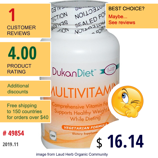 Dukan Diet, Multivitamin, 60 Capsules  